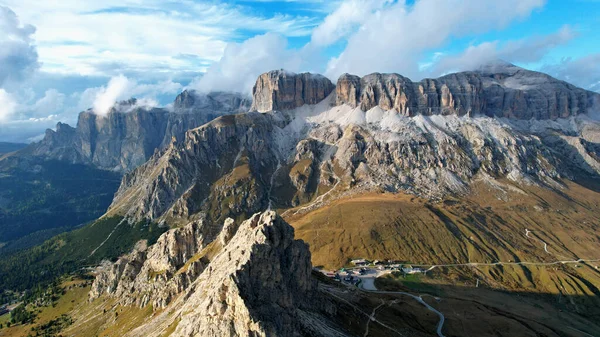 Paisaje Montaña Nubes Vista Los Dolomitas Italianos Desde Arriba — Foto de Stock