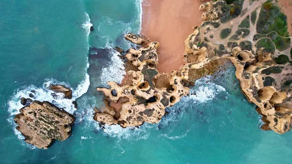 Geweldige Zeekust Van Portugese Algarve Abstract Beeld Van Prachtige Planeet — Stockfoto