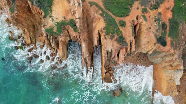ポルトガルアルガルヴェの素晴らしい海の海岸 美しい惑星地球の概要画像 — ストック写真