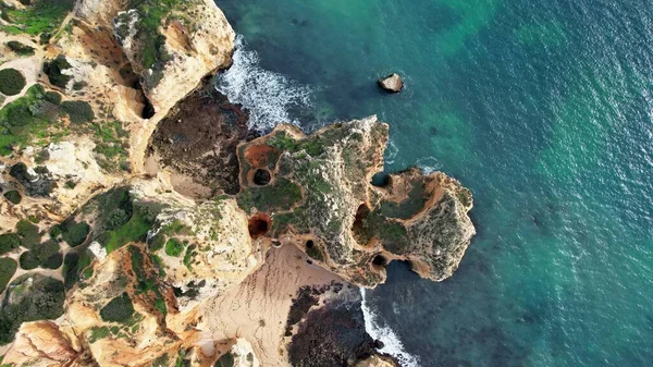 Incrível Costa Marítima Algarve Português Imagem Abstrata Belo Planeta Terra — Fotografia de Stock