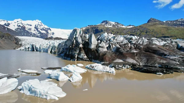 Льодовик Озеро Гори Ісландії Вид Згори — стокове фото