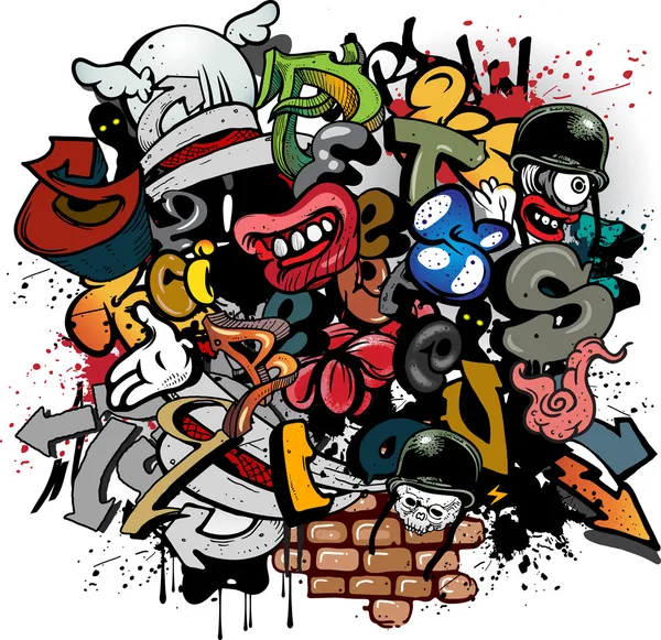 Elementos de graffiti — Vector de stock