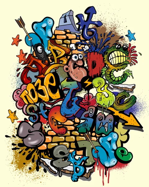 Elementos de graffiti — Vector de stock