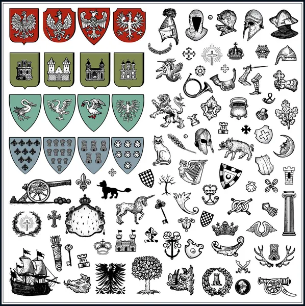 Heraldic elements — Stock Vector