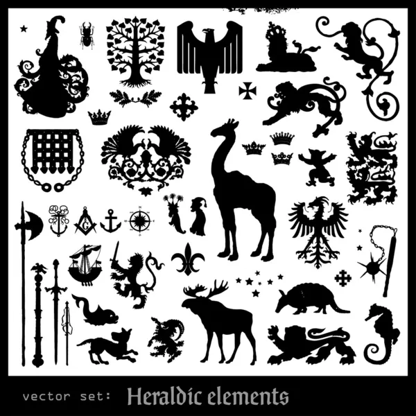 Heraldic elements — Stock Vector