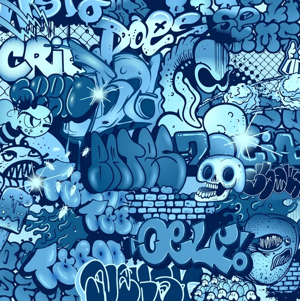 Modèle de graffiti sans couture — Image vectorielle