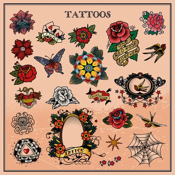 Tatoeages — Stockvector