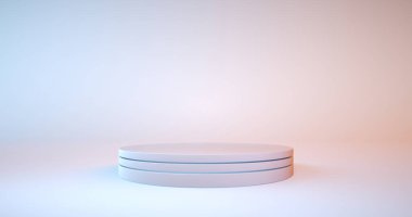 Ürün sahnesi, minimum ürün sergisi arkaplan 3D görüntüleme. Platform için aşama