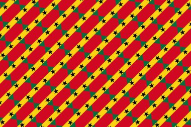 Gana bayrağının renklerinde basit geometrik desen