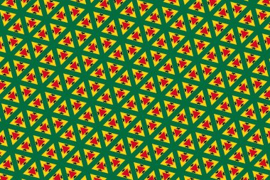 Gana bayrağının renklerinde basit geometrik desen