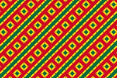 Gana bayrağının renklerinde basit geometrik desen