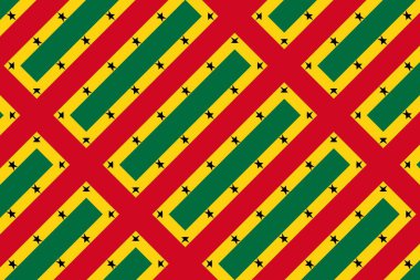 Gana bayrağının renklerinde basit geometrik desen