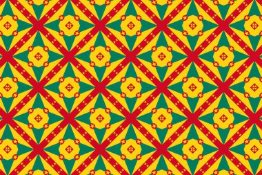 Grenada bayrağının renklerinde basit geometrik desen
