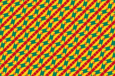 Grenada bayrağının renklerinde basit geometrik desen