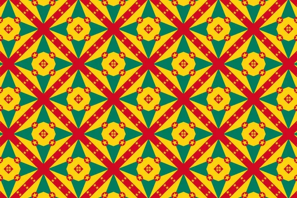 Grenada bayrağının renklerinde basit geometrik desen
