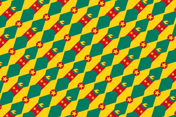Egyszerű Geometriai Minta Grenadai Nemzeti Zászló Színeiben — Stock Fotó
