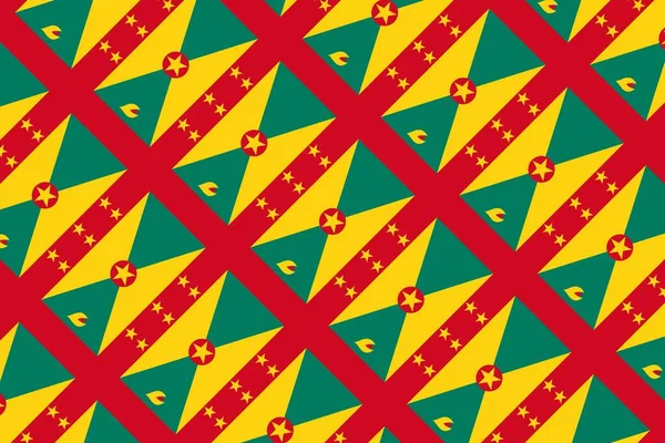 格林纳达国旗颜色的简单几何图案 — 图库照片