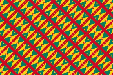 Grenada bayrağının renklerinde basit geometrik desen