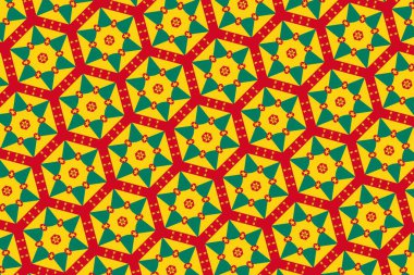 Grenada bayrağının renklerinde basit geometrik desen