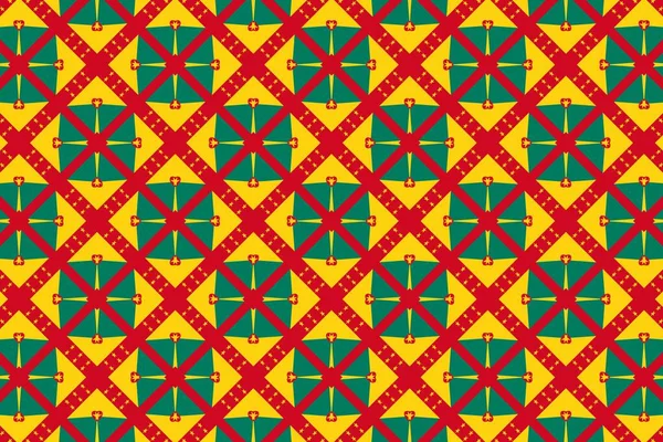 グレナダ国旗の色のシンプルな幾何学模様 — ストック写真
