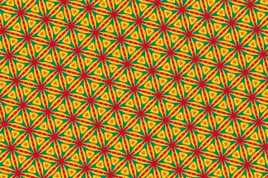 Grenada bayrağının renklerinde basit geometrik desen