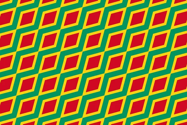 几内亚国旗颜色的简单几何图案 — 图库照片