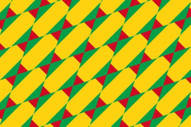 Gine-Bissau bayrağının renklerinde geometrik desen. Gine-Bissau 'nun renkleri.