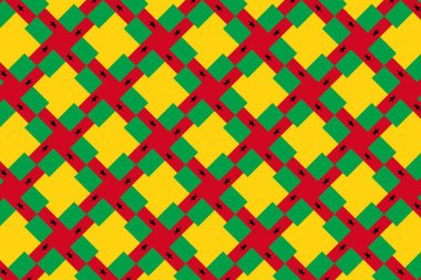 Gine-Bissau bayrağının renklerinde geometrik desen. Gine-Bissau 'nun renkleri.