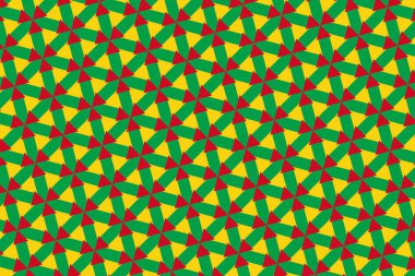 Gine-Bissau bayrağının renklerinde geometrik desen. Gine-Bissau 'nun renkleri.