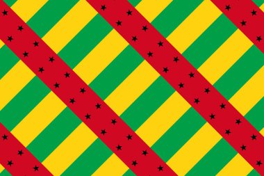 Gine-Bissau bayrağının renklerinde geometrik desen. Gine-Bissau 'nun renkleri.