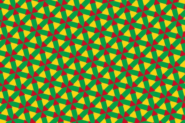 Gine-Bissau bayrağının renklerinde geometrik desen. Gine-Bissau 'nun renkleri.