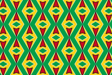 Guyana bayrağının renklerinde geometrik desen. Guyana 'nın renkleri.