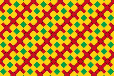 Gine-Bissau bayrağının renklerinde geometrik desen. Gine-Bissau 'nun renkleri.