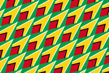 Guyana bayrağının renklerinde geometrik desen. Guyana 'nın renkleri.