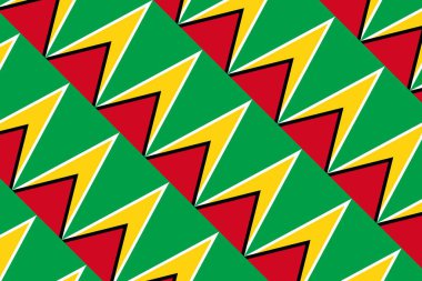 Guyana bayrağının renklerinde geometrik desen. Guyana 'nın renkleri.