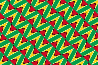 Guyana bayrağının renklerinde geometrik desen. Guyana 'nın renkleri.
