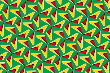 Guyana bayrağının renklerinde geometrik desen. Guyana 'nın renkleri.