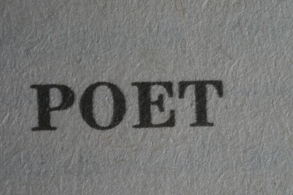 Word Poet Printed Piece Paper Close — Stock Photo, Image