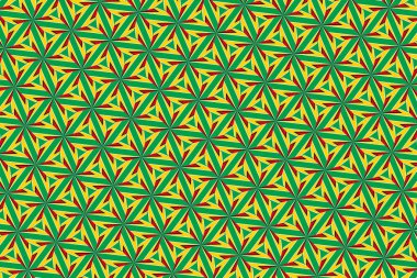 Guyana bayrağının renklerinde geometrik desen. Guyana 'nın renkleri.