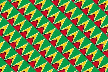 Guyana bayrağının renklerinde geometrik desen. Guyana 'nın renkleri.