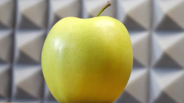 Golden Delicious Żółte Jabłko Jedna Najpopularniejszych Odmian Stanach Zjednoczonych Jedno — Wideo stockowe