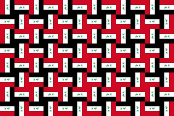 Irak Bayrağının Renklerinde Geometrik Desen Irak Renkleri — Stok fotoğraf
