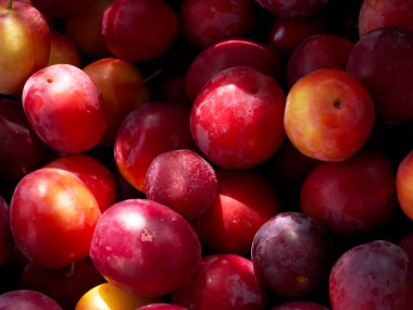 Olgun ev yapımı kiraz eriğinin meyveleri..