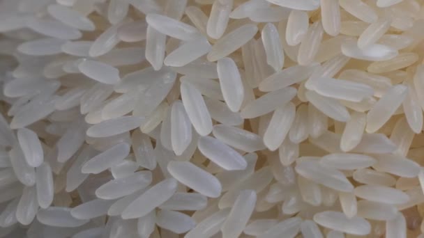 Bílá Rýžová Zrna Makro Video Rýže Plný Rám — Stock video