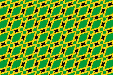 Jamaika bayrağının renklerinde geometrik desen. Jamaika 'nın renkleri.