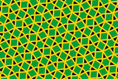 Jamaika bayrağının renklerinde geometrik desen. Jamaika 'nın renkleri.