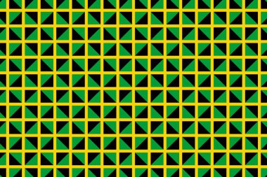 Jamaika bayrağının renklerinde geometrik desen. Jamaika 'nın renkleri.