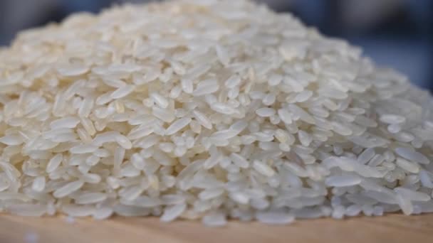 Střídání Zrn Rýže Detailní Dlouhozrnná Rýže — Stock video