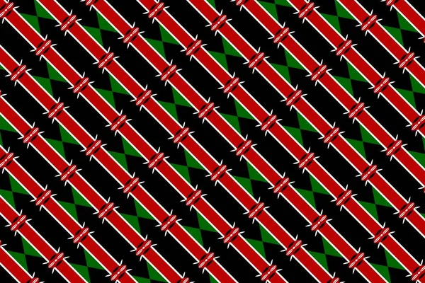 Γεωμετρικό Σχέδιο Στα Χρώματα Της Εθνικής Σημαίας Της Κένυας Χρώματα — Φωτογραφία Αρχείου