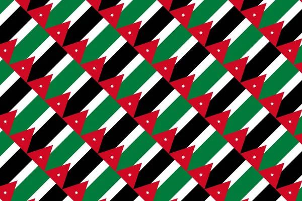 Γεωμετρικό Σχέδιο Στα Χρώματα Της Εθνικής Σημαίας Της Ιορδανίας Χρώματα — Φωτογραφία Αρχείου